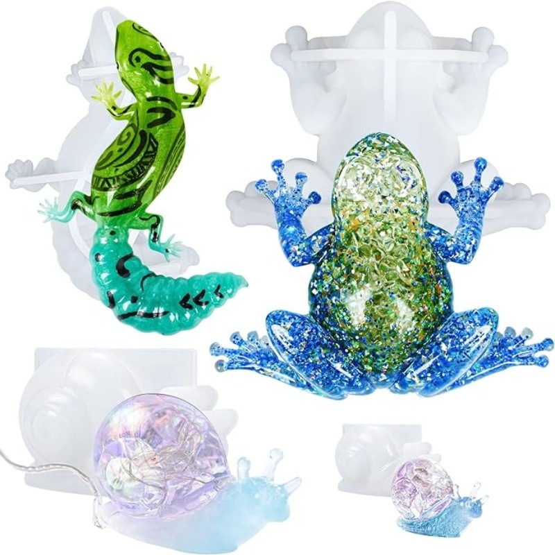 

DIY Crystal Epoxy Resin Mold Easter Frog Lizard Snail Small Animal Ornament Silicone Mold