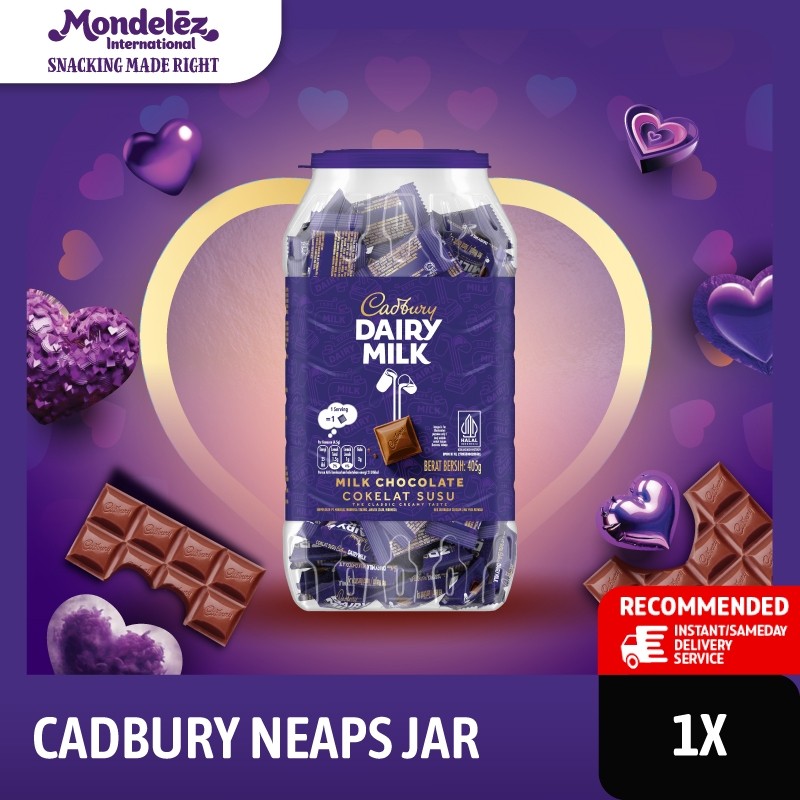

Cadbury Dairy Milk Cokelat Neaps Jar Isi 90Pcs - 405Gr