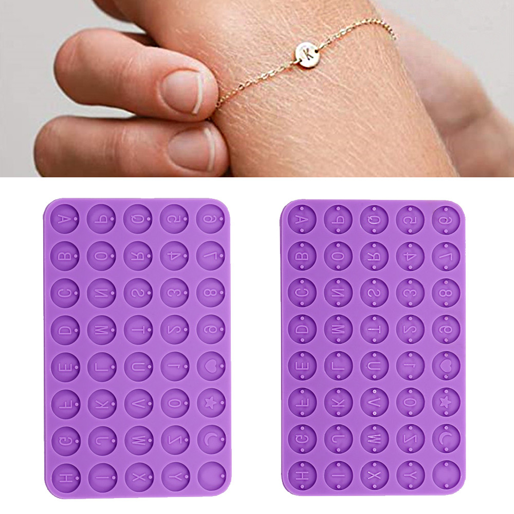 

Letter Number Round Discs Silicone Mold Alphabet Bead Pendants For DIY Bracelet Resin Pendant Jewelry Making Accessories