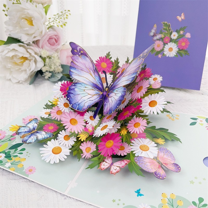 

3D Butterfly Pop Up Greeting Cards Postcard For , Mother, Anniversary, Wedding Invitation Greeting, Birthday Gift