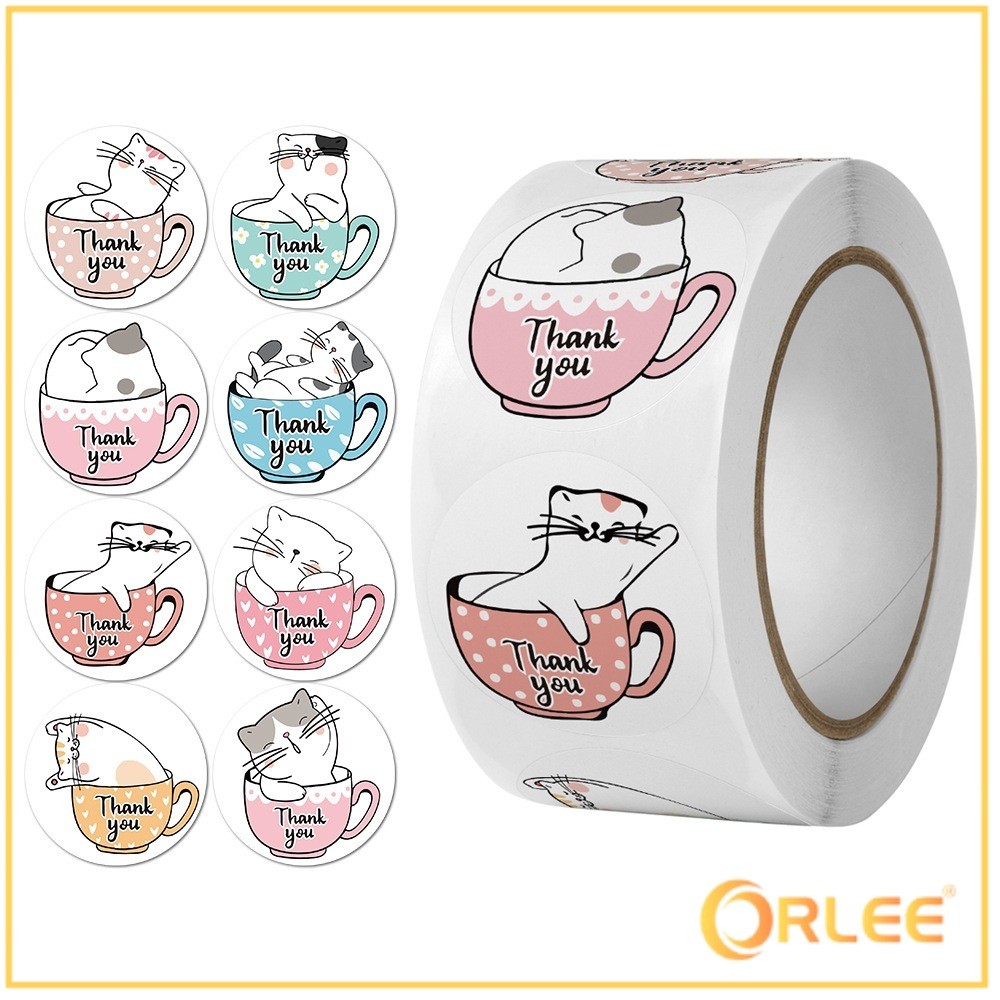 

ORLEE Stiker Thank you Roll 500 Pcs Stiker Thank you Tempel HL0596 Y1732