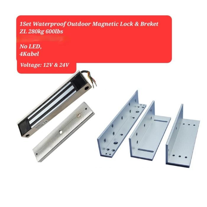 

Waterproof Magnetic Lock Emlock 280Kg 600Lbs 12V & 24V - 1set Mlock+B.ZL Sale