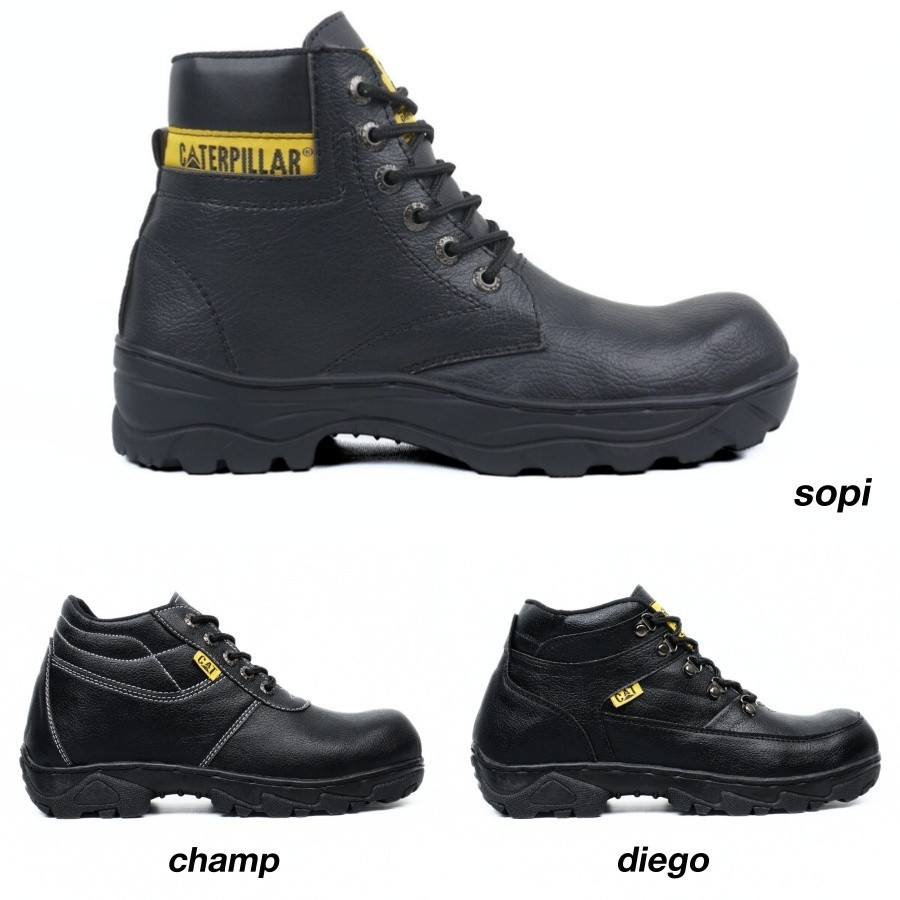 Promo Sepatu Safety Pria Boot Ujung Besi Cat sopi Septi Boots Proyek Kerja Lapangan Sefty Outdoor To