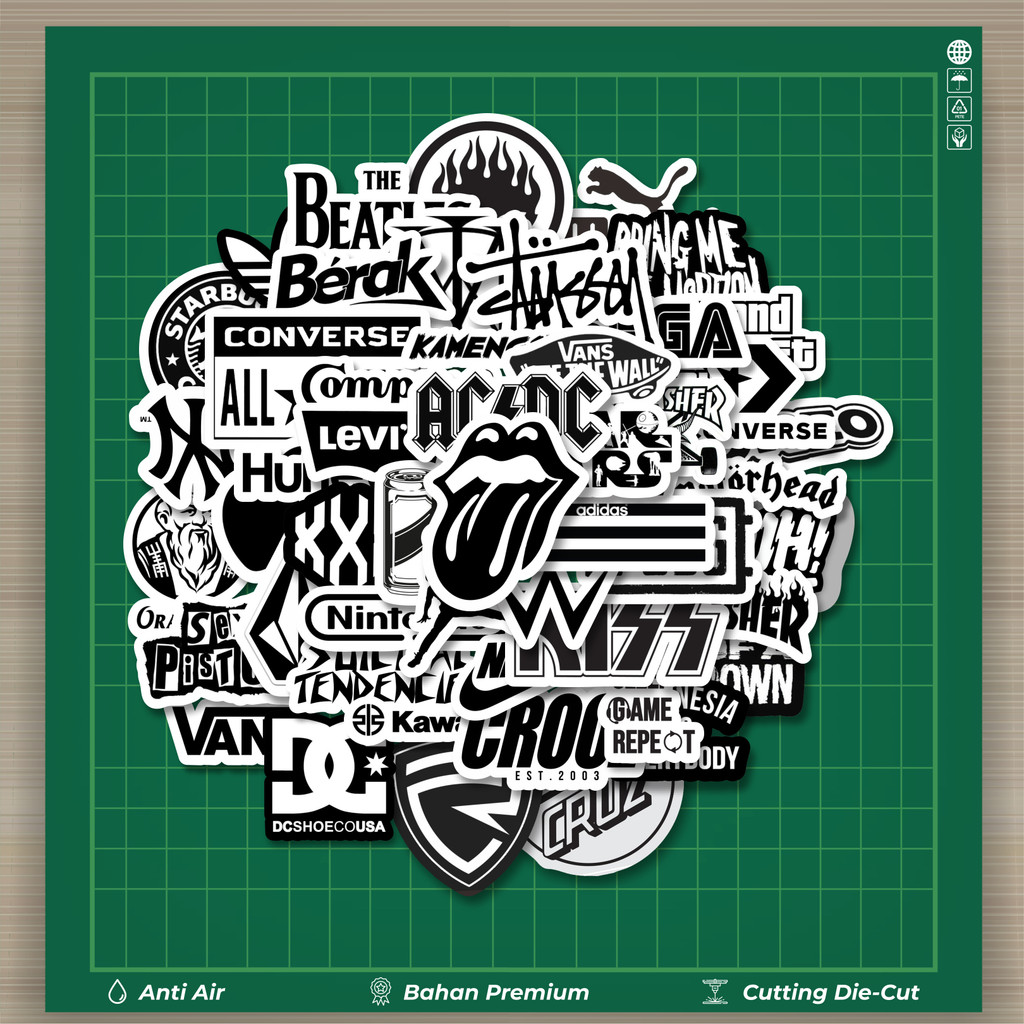 

HOT 50 PCS STIKER Stiker Random Aesthetic Black & White Versi 3 Stiker Fashion Cars Decal Dingin Kartu Album Custom Vinyl Anti Air- Sticker Aesthetic Buku Journal Koper Casing HP Tablet Laptop Helm Motor Botol Minum