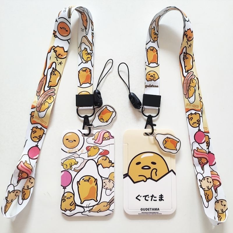 

ID Card Holder Name Tag Lanyard / Kalung Wadah Kartu Identitas Tapping Kereta E-money Gudetama Sanrio Lucu Kuning YellowCO