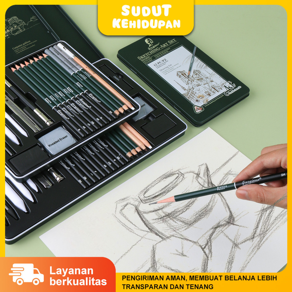 

Giorgione Pensil Sketsa Set Pensil Karbon untuk Mahasiswa Seni Pensil 2B untuk Pemula Pensil Tidak Mengkilap untuk Gambar CepatCO