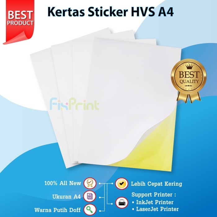 

20 pcs Kertas Stiker HVS A4 Sticker Paper HVS Doff Premium Quality Lembaran Label Paket Harga Barang