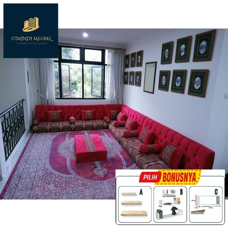 SOFA ARAB MISNAD LESEHAN  PREMIUM FREE BANTAL (CIMINDI MEUBEL)