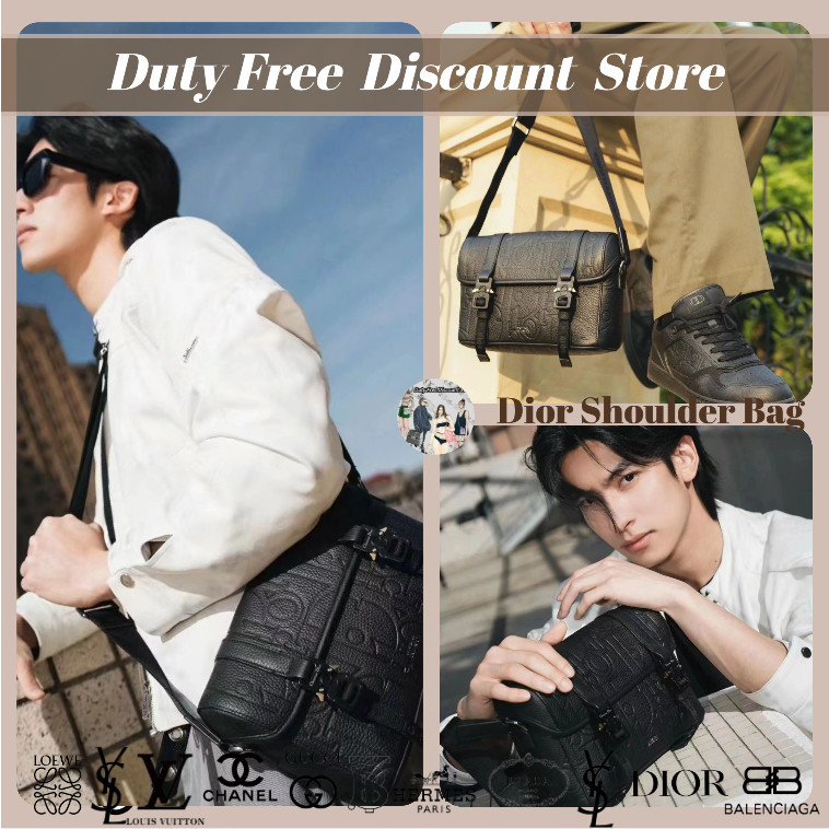 Dior Memukul Road Flap Messenger Bag Tas Bahu / Tas Crossbody / Model Tas Pria (100% Otentik)