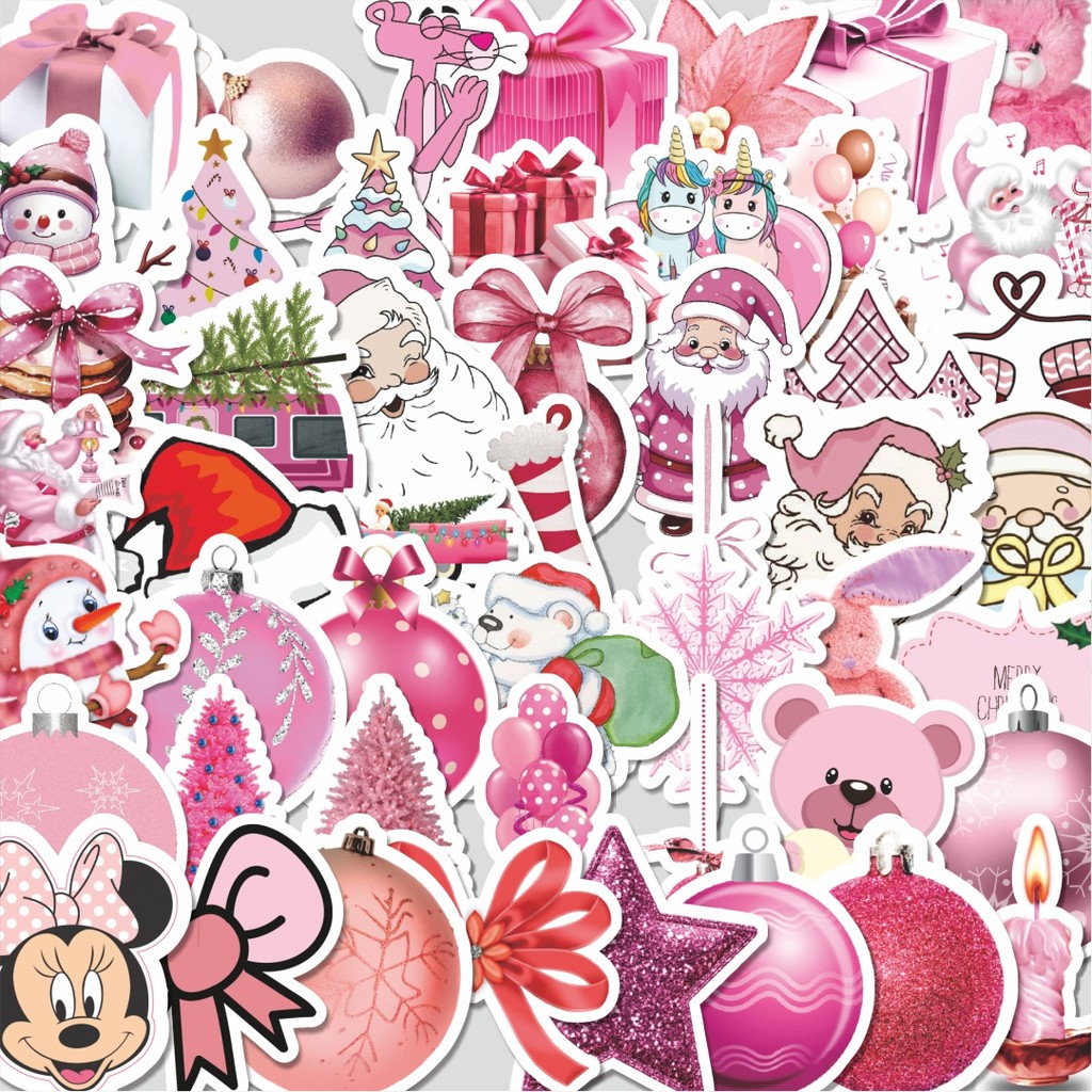 

Stiker Cutting Pack Stiker Pink Christmas Isi 100Pcs Series Aesthetic Lucu Keren Untuk Koper Bahan Vynil