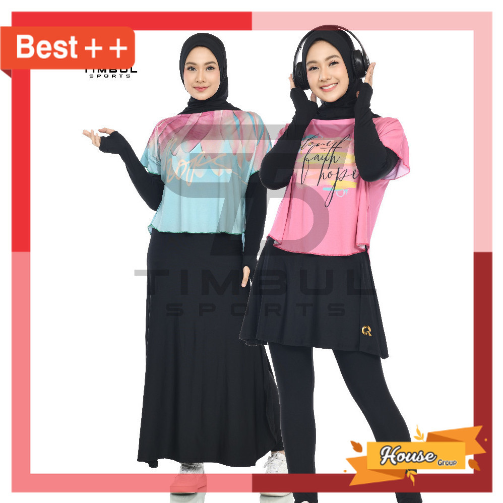 Baju Agustusan Senam Olahraga Wanita Murah / READY - Stelan Baju Olahraga Wanita Muslimah Senam Rena
