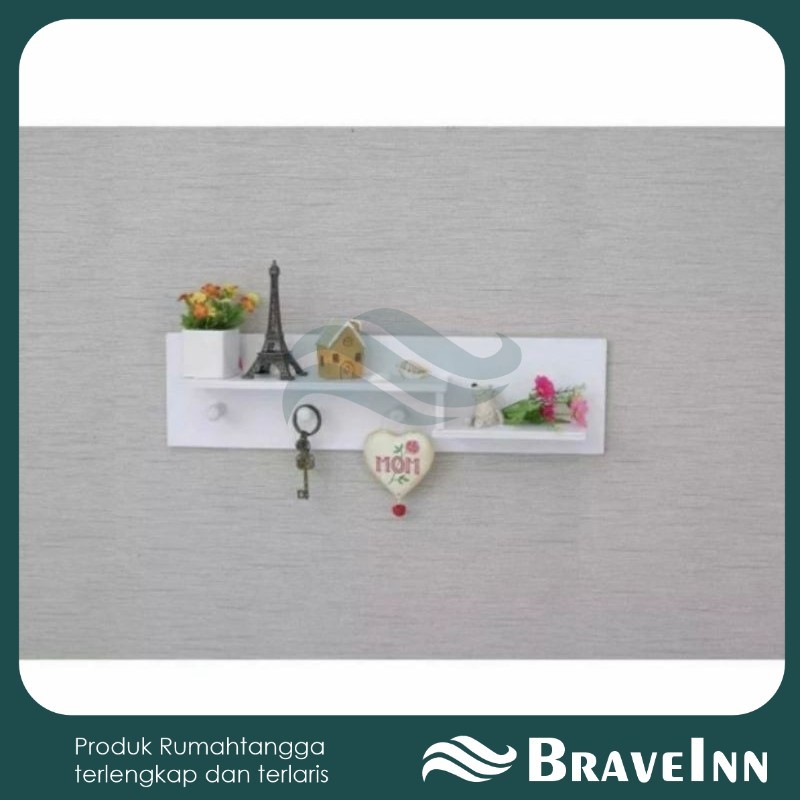 Rak dinding vintage MINIMALIS  aesthetic gantung (dengan 3buah hook gantungan ) MB627 tempat gantung
