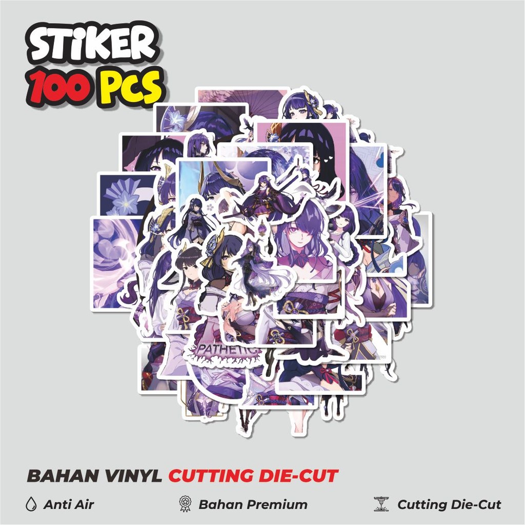 

Terbaru! 50 pcs Stiker Anime Genshin Impact Raiden Shogun V2 Dekorasi Lucu Kreatif untuk Notebook, Skateboard, HP