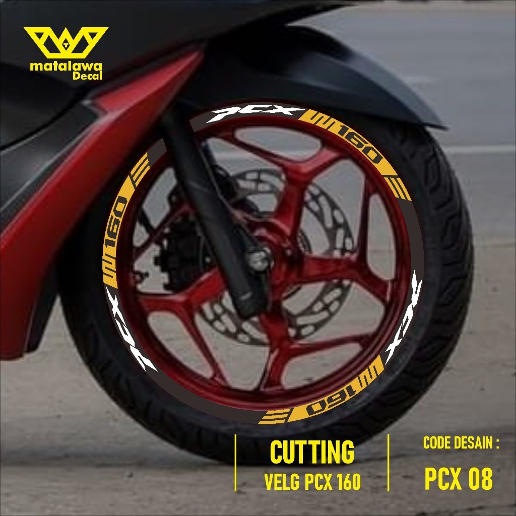 Stiker velg Motor Honda PCX 160 cc Cutting Sticker List Pelk 08