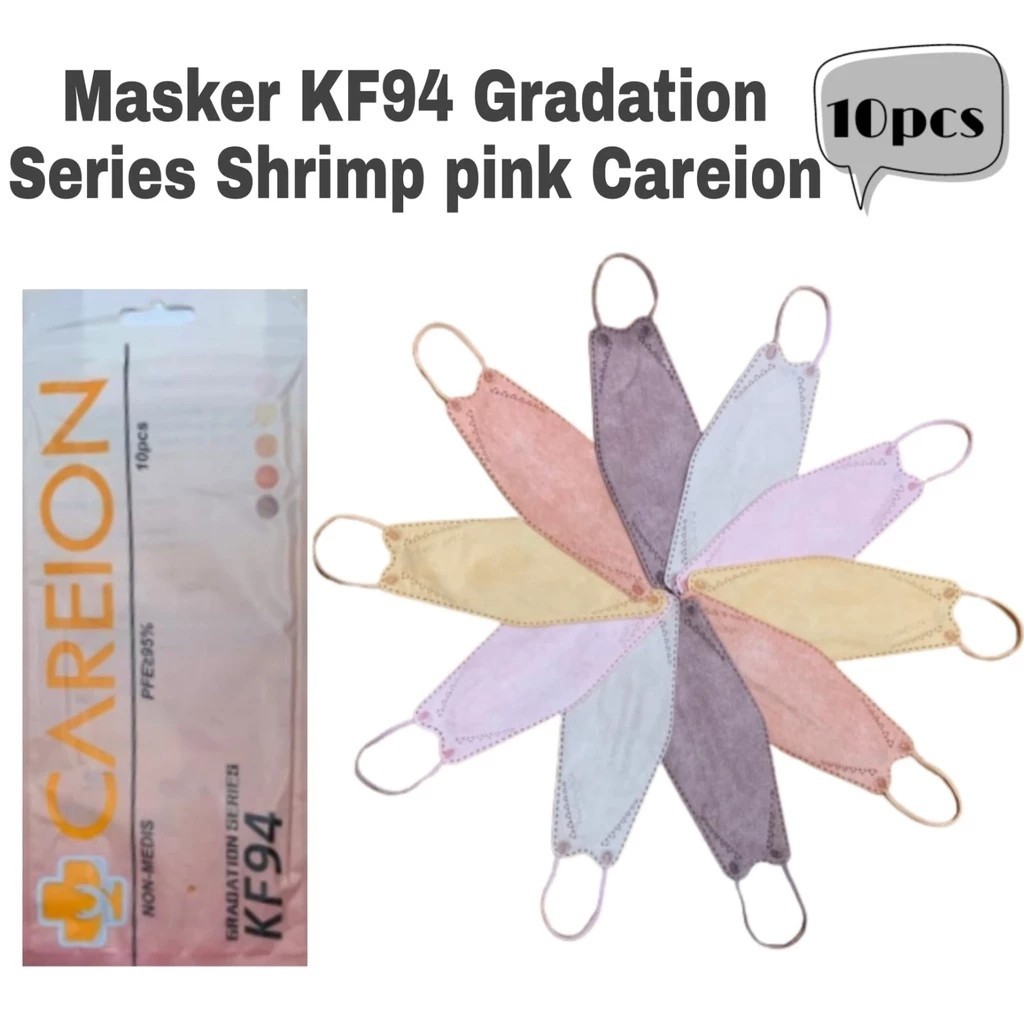 MASKER KF94 5PLY CAREION GRADASI EMBOS MIX - MASKER 5PLY KF94 CAREION EMBOS MIX WARNA KEMENKES