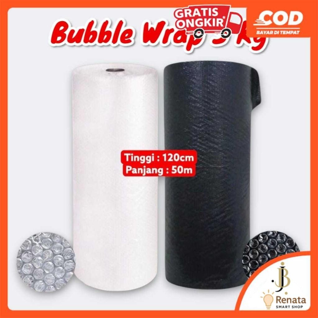 

Renata Smart Shop Bubble Wrap Plastik Gelembung Roll Tebal 3kg Pengaman Paket 120cm x 50m Putih Hitam COD Gratis Ongkir