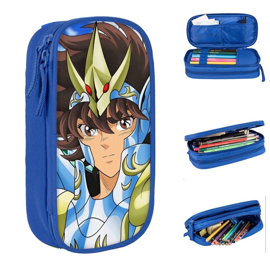 

Knights Of The Zodiac Pencil Cases Fashion Pen Box Bag Kids Large Storage School Supplies Cosmetic Pencil Box