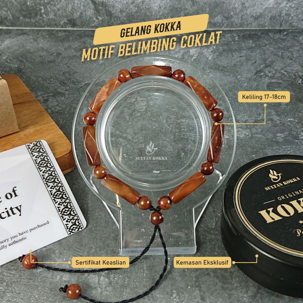 Gelang Kokka Original Bersertifikat / Gelang kaukah motif Belimbing