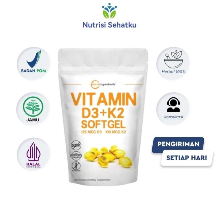 Microingredients Vitamin D3 + K2 300 Softgel Original