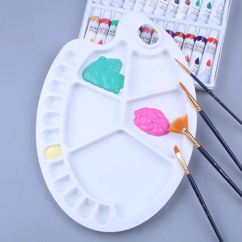 

Color Palette Porous Pigment Board Color Palette Oil Painting Acrylic Plate Art Supplies Painting Aids Tools17 Hole Ellipse
