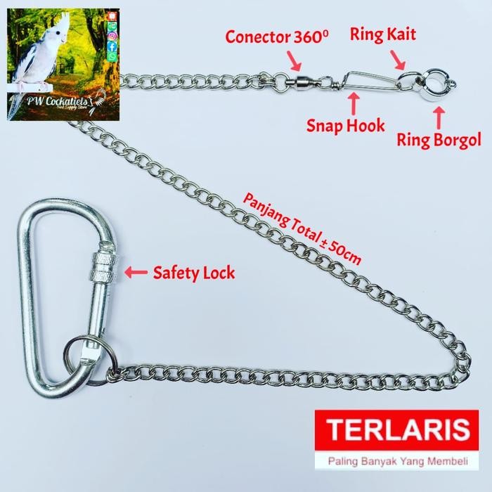Rantai Burung Falk Ring Borgol Kaki Parkit Australia Cockatiel Omega