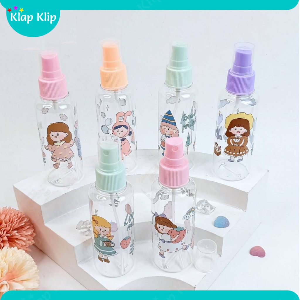 100ml - Botol Spray Lucu PET / Tebal / Import / Tempat Disinfektan / Facemist