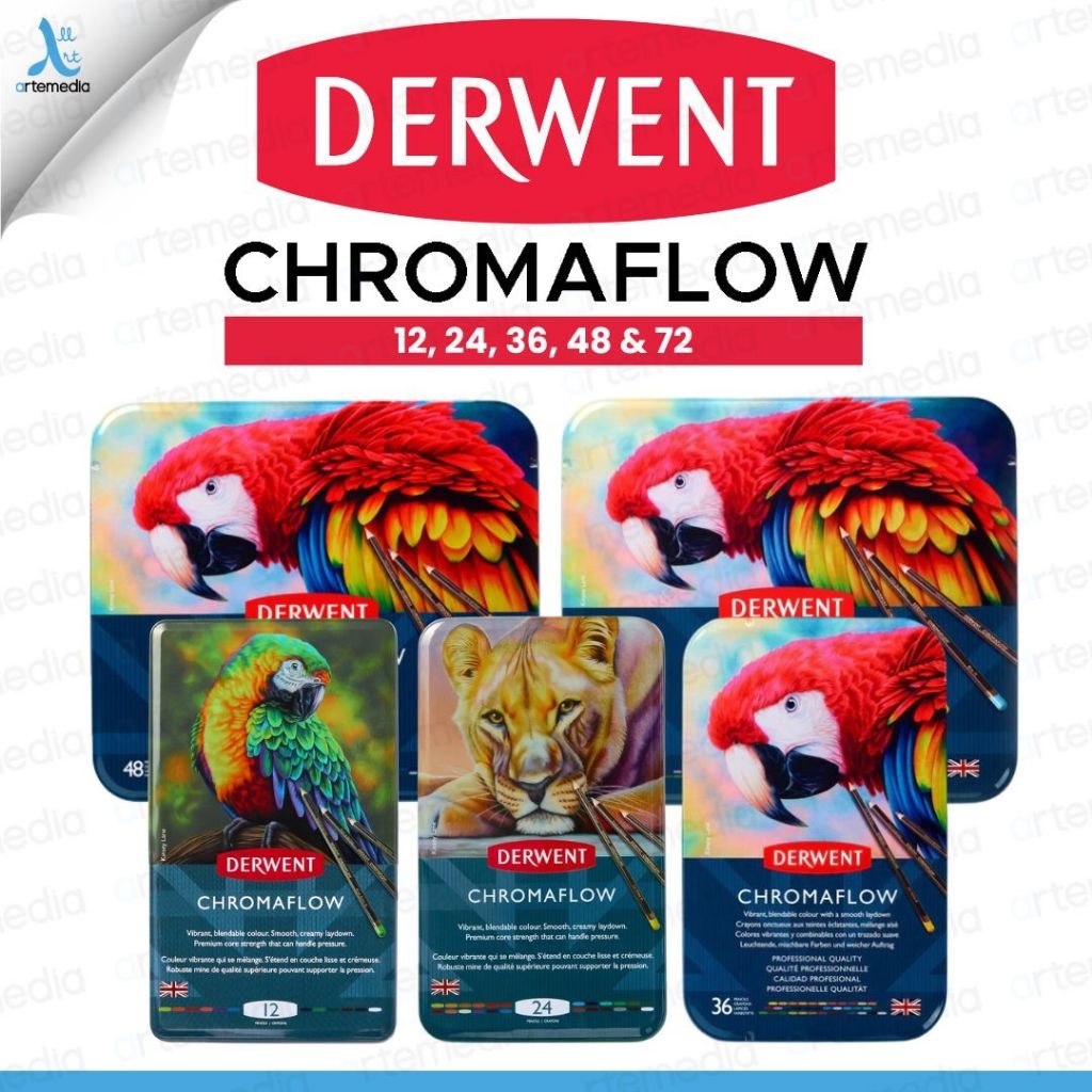

COD Derwent Chromaflow Colored Pencil Soft Core Set Pensil Warna Premium
