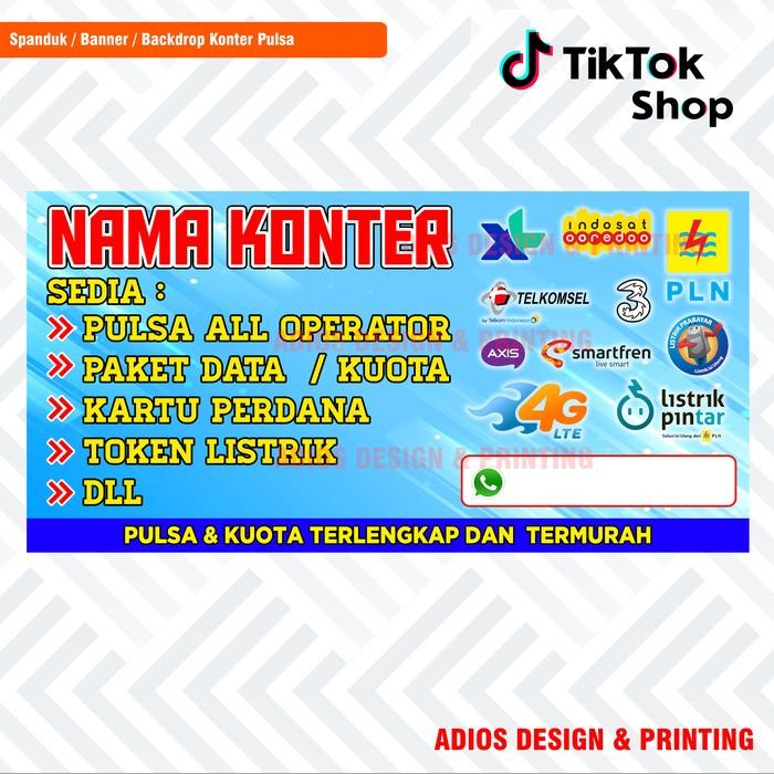 Spanduk Banner Konter Pulsa / Celluler - Spanduk Pulsa UK Variasi - 100X50