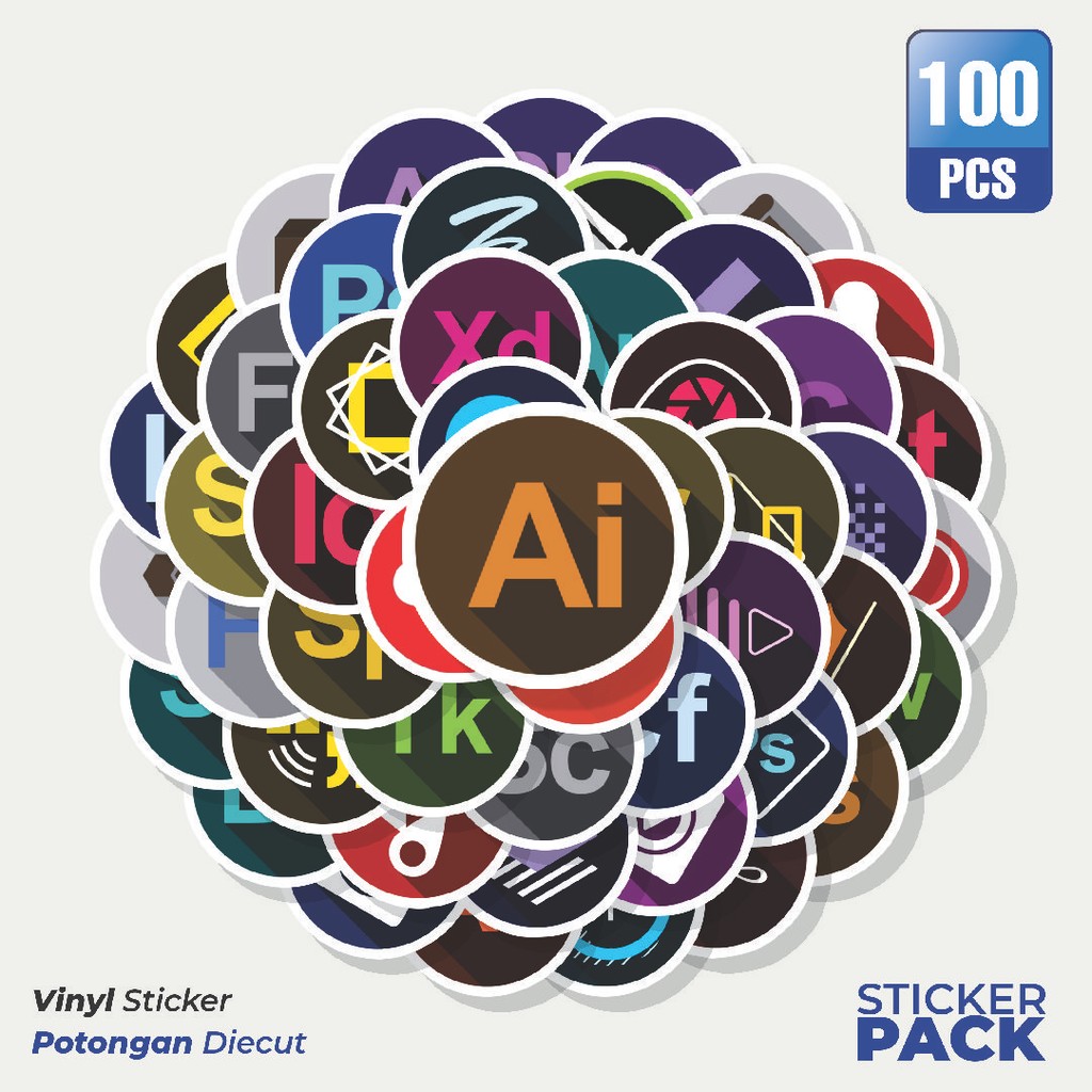 

Super Hemat! 100 PCS Stiker Rounded Icon Software Series [Seri Perangkat Lunak Ikon Bulat] Waterproof Aesthetic- Untuk Laptop, Motor, dan Helm - Paper Stationery Pack