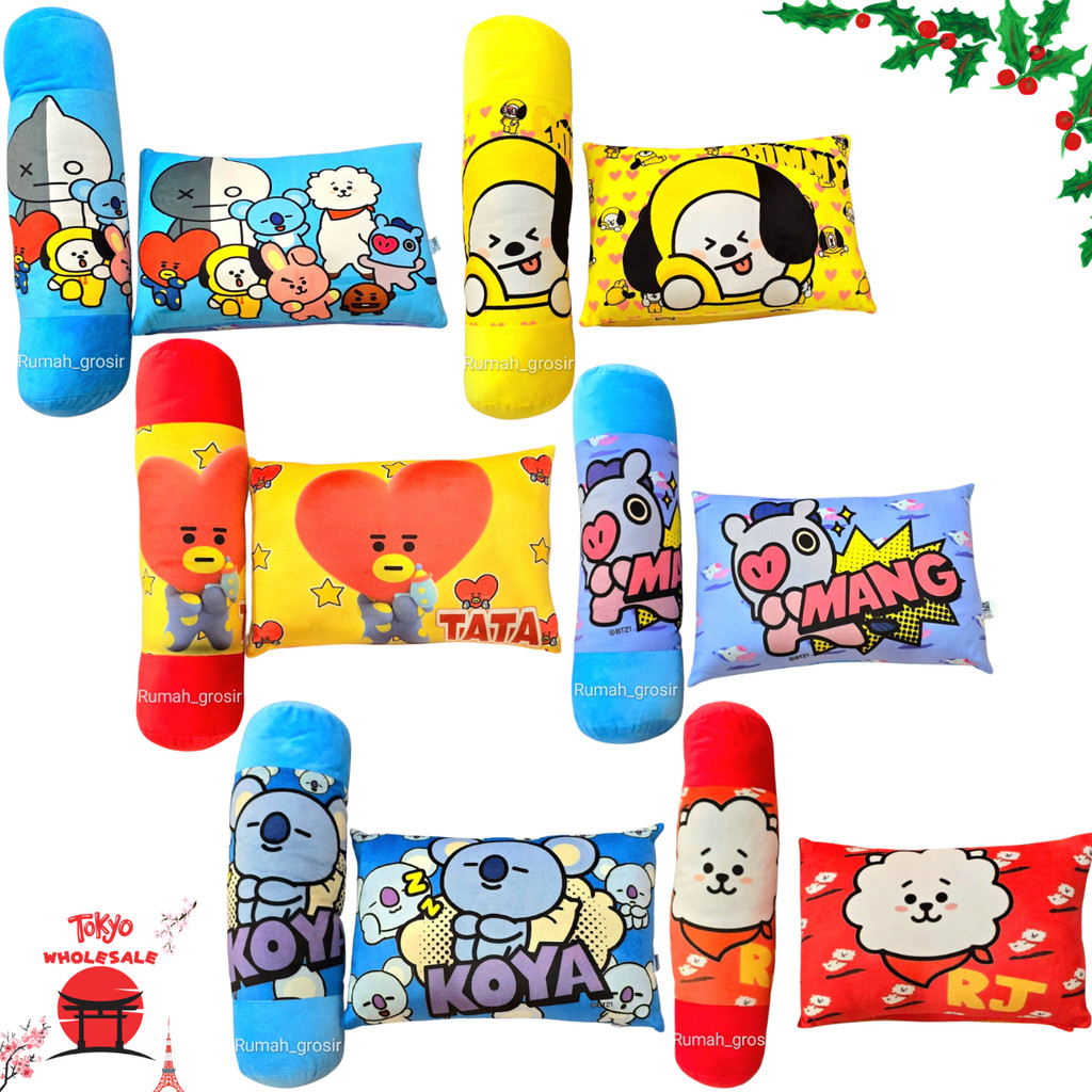 Paket Bantal Guling BTS BT21 Chimmy Tata Rj Koya Mang