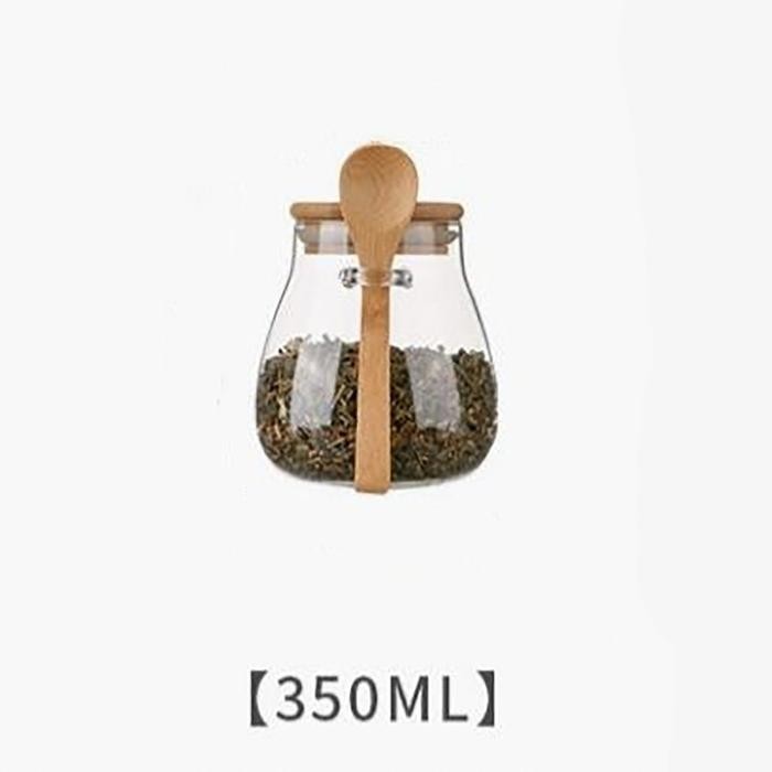 GUNINCO TOBU toples bumbu gula kopi teh / Toples kaca dengan tutup free sendok / Toples bumbu Dapur 