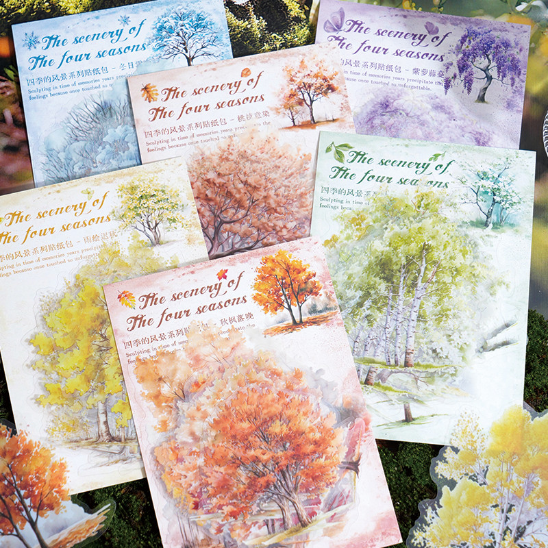 

20 pcs The tree Sticker Adhesive Diy Hand Account Diary Album Scrapbooking material handmade Junk Journal Stationery Supplies ﻿