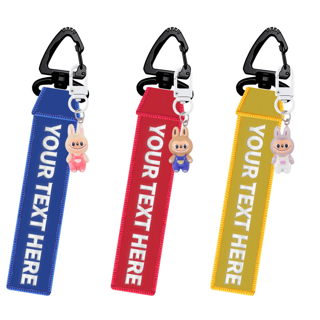 

Personalized keychain, custom name number tag, key ring accessories, embroidery keyring for luggage，crate，belt，gear，keyring