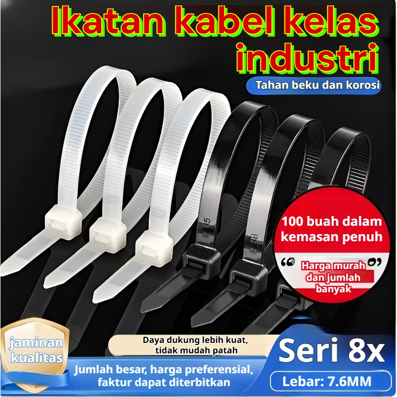 

⭐Pengikat kabel nilon dengan pengunci otomatis/Pengikat kabel hitam untuk berbagai kemasan