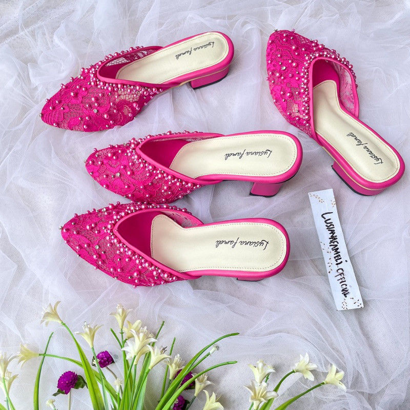 | sepatu payet kondangan wanita heels lamaran wisuda bebas custom payet dan warna sepatu hells payet