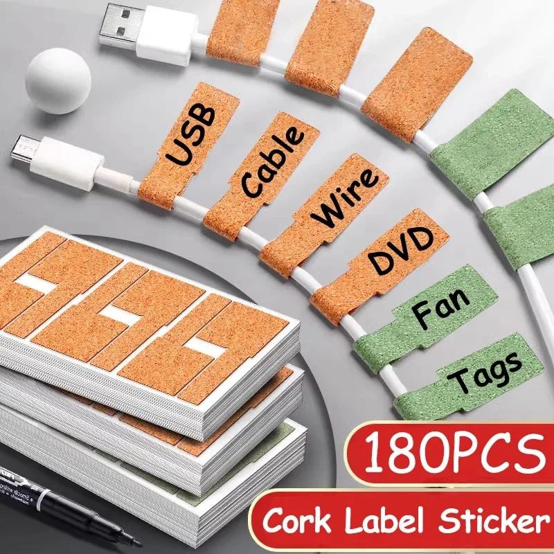

Waterproof Cork Cable Label Sticker Self-Adhesive Ethernet Line Classification Mark Identification Blank Tags Wire Classifying