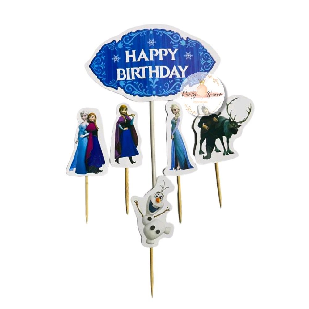 Cake Topper Happy Birthday / Cake Topper Frozen / Hiasan Kue Frozen