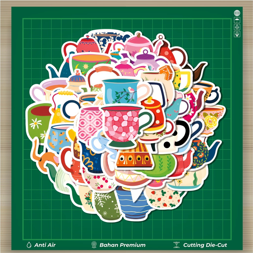 

HOT 50 PCS STIKER Stiker Teapot [Teko] Stiker Fashion Cars Decal Dingin Kartu Album Custom Vinyl Anti Air- Sticker Aesthetic Buku Journal Koper Casing HP Tablet Laptop Helm Motor Botol Minum