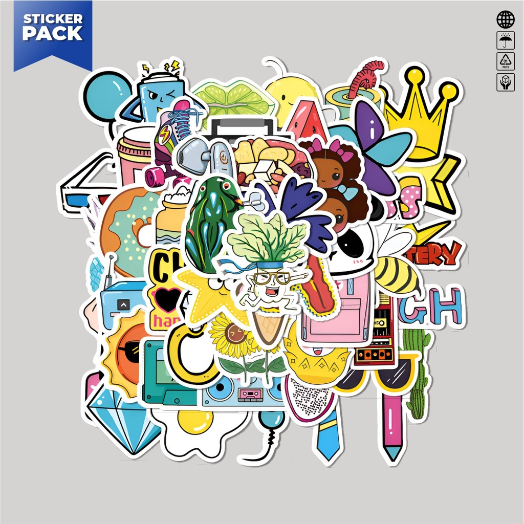 

[100PCS]Stiker Pack Stiker VSCO 2 Aesthetic Vinyl Anti Air Dekorasi Sticker Laptop Buku Journal Koper Helm Casing HP Gitar Helm Skateboard