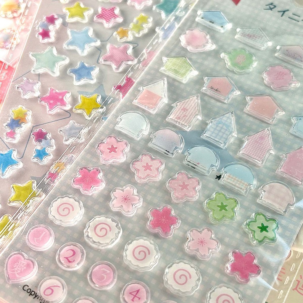 

3D Journal Stickers Strawberry Clover Decorative Stickers for Phone Cases Fireworks DIY Craft Deco Stickers Supplies