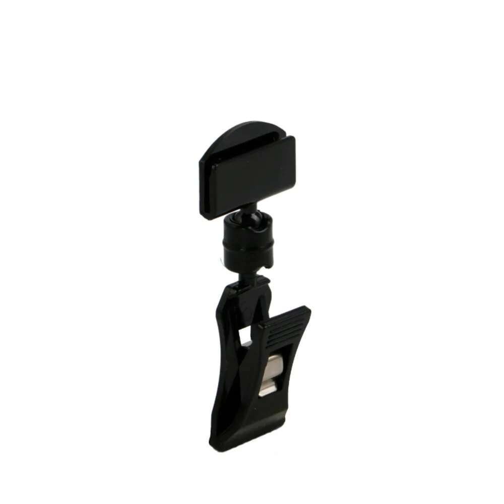 

Black Cardholder Tube Clamping Cardstock Fits 1-in Edges Clip-on Sign Holder With Ball Joint Tilts And Rotates