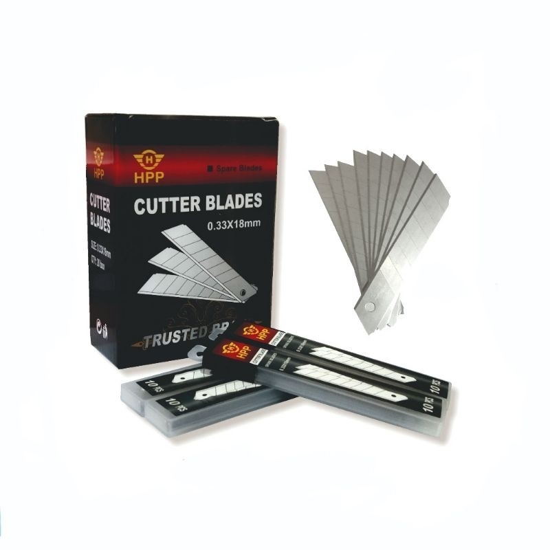 

ISI Pisau Cutter Kater Besar 18mm HPP 1 Kotak 1 Pack 10 Biji 10 Pcs