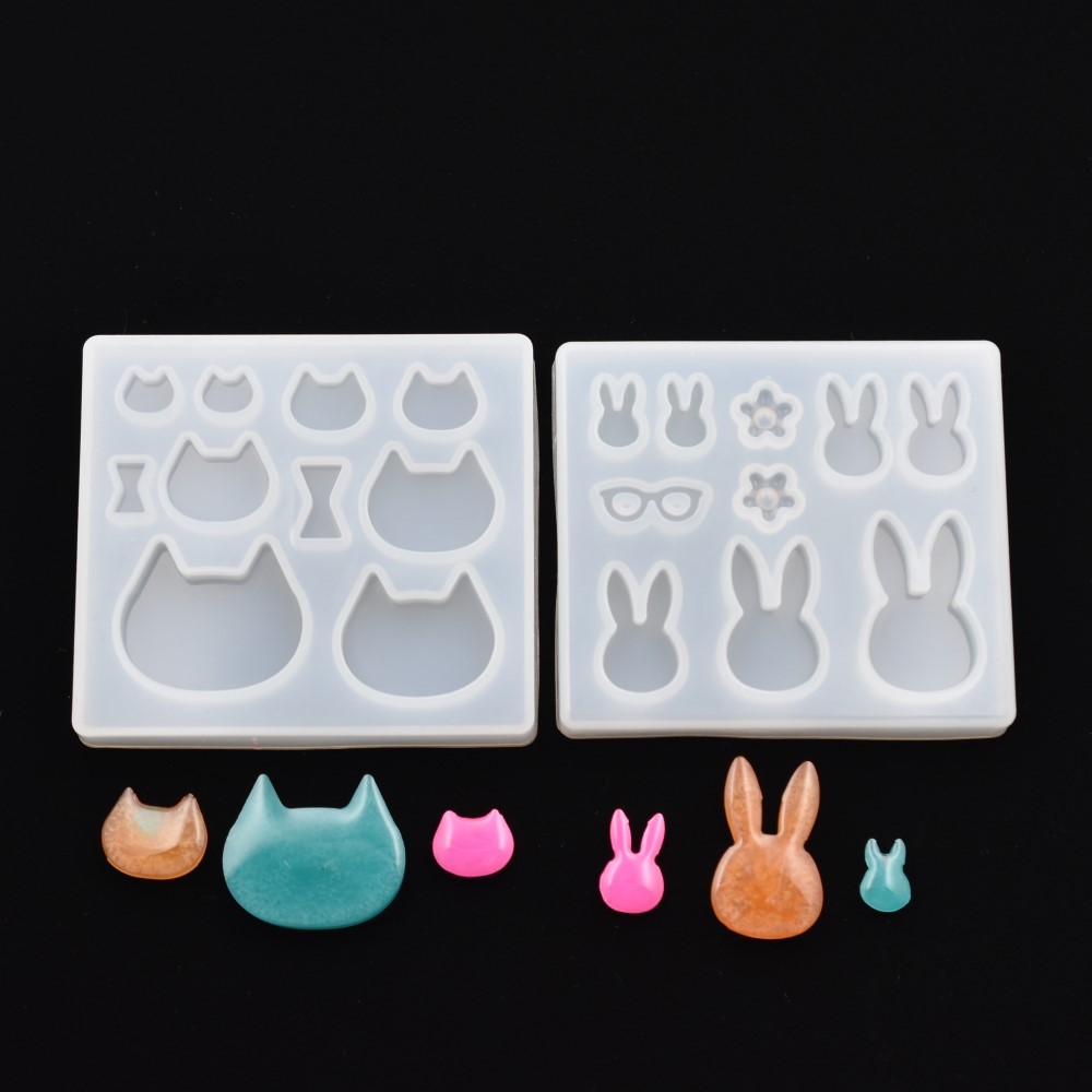 

SNASAN Cat Rabbit Pendant Resin Silicone Mold Epoxy Silicone Casting Mould DIY Handmade Jewelry Making Charms Earrings Beads