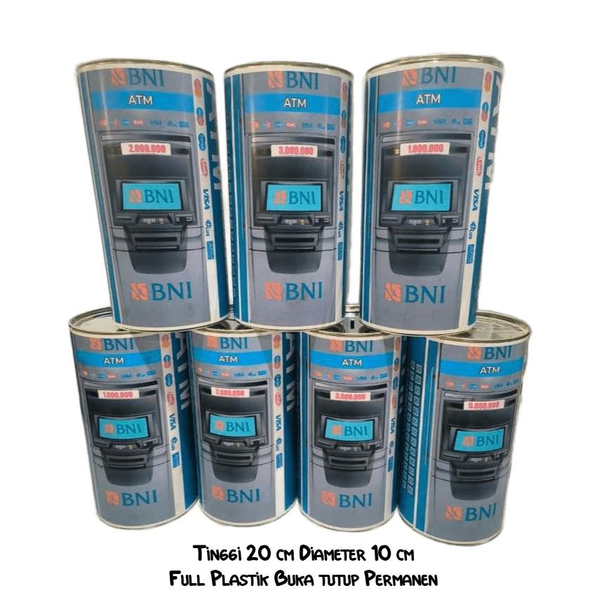 Celengan ATM BNI Plastik 20cm Target 1 2 3 5 JUTA Tabungan BNI Celengan Tabung BNI Celengan Viral Pi