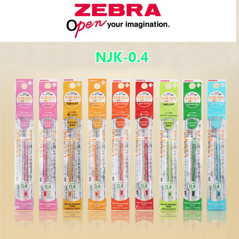 Zebra NJK-0.4 Prefill Pen Shell Refill 0.4mm Colorful Pen Refills Supplies SARASA Gel Pen Refill
