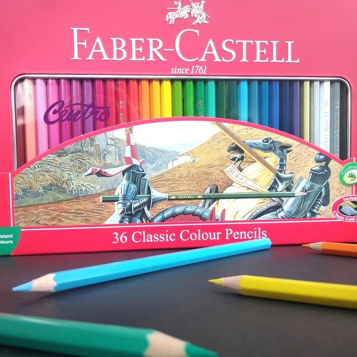 

Faber Castell 36 Classic Colour Pencil Pensil Warna Tin Case