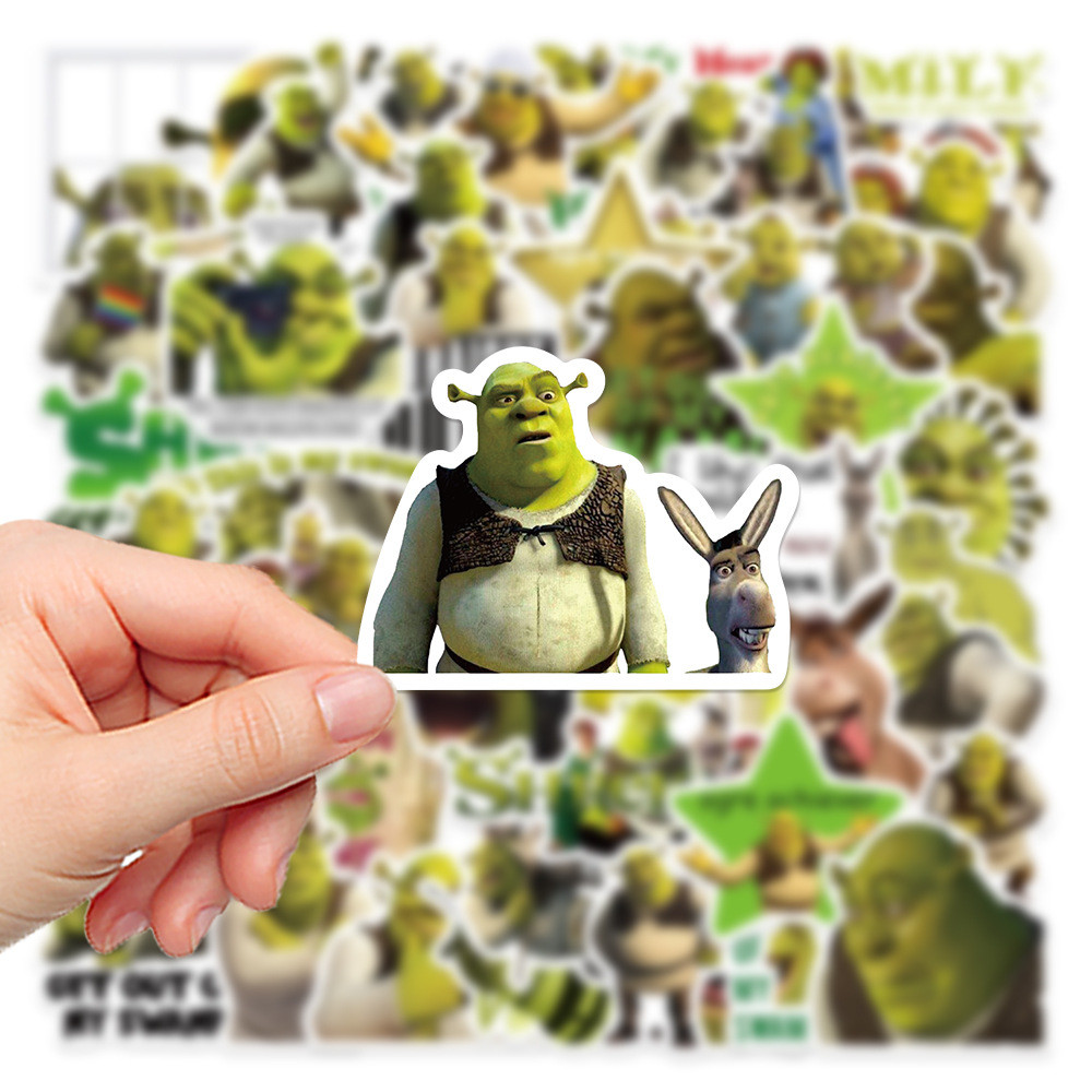 

52Pcs Cartoon Monster Shrek Stickers Aesthetic Decals for DIY Helmet Guitar Phone Laptop Motorcycle Luggage Stickers
