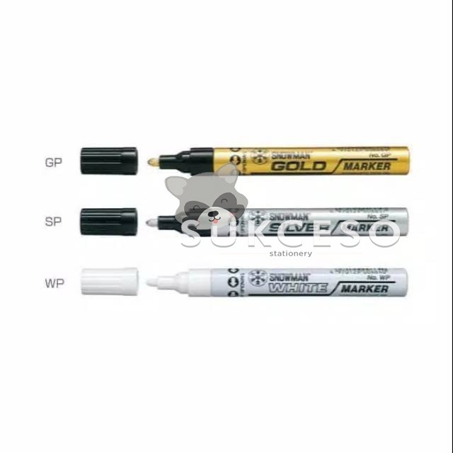 

Snowman Paint Marker Gold, Silver & White Medium (Besar)