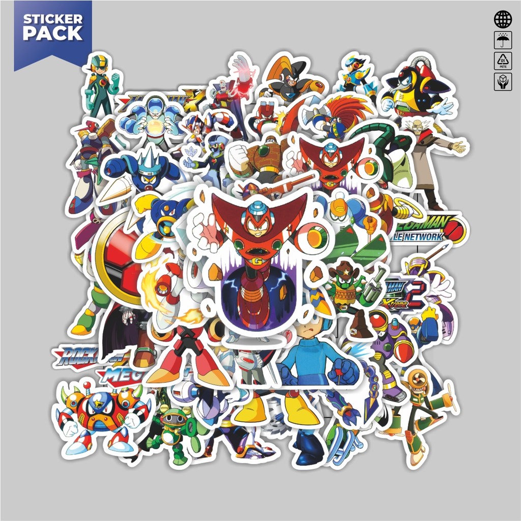

[100PCS]Stiker Pack Stiker Capsom Series Megaman Universe Character Mix 4 Aesthetic Vinyl Anti Air Dekorasi Sticker Laptop Buku Journal Koper Helm Casing HP Gitar Helm Skateboard