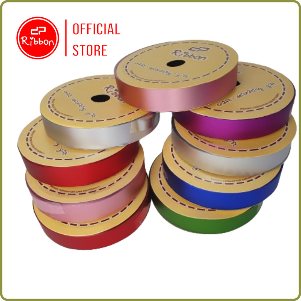 

1 Roll Pita Kado 2cm Metalik Doff 3/4" Jepang Ribbon Kertas Plastik Dekorasi 2 cm Hampers 18mm